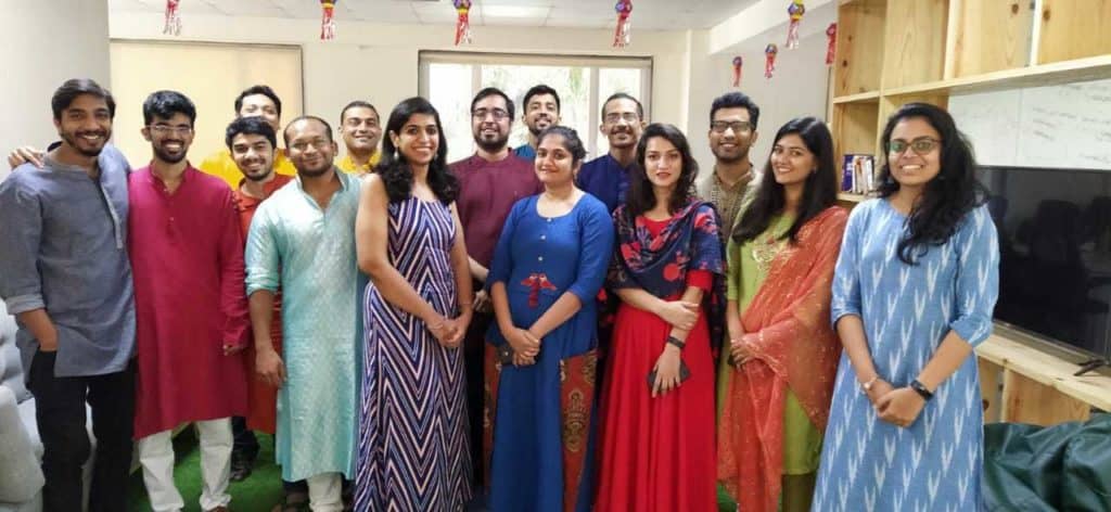 The DeepIntent India team standing together.