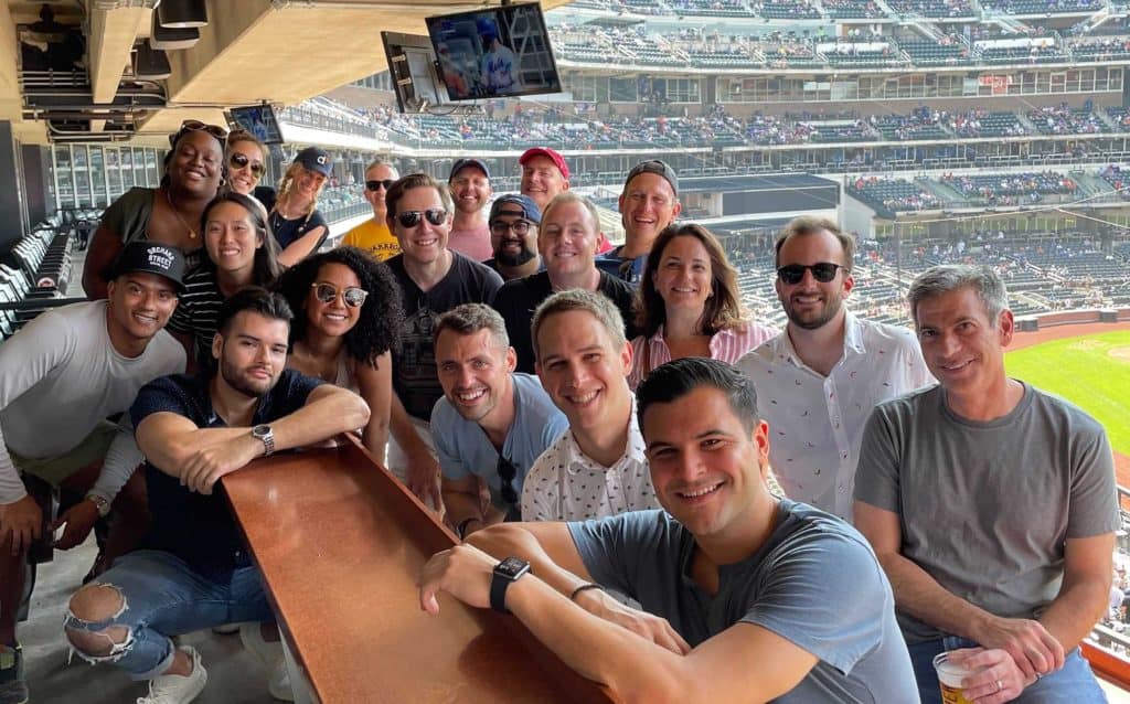 The DeepIntent team at a Mets game.