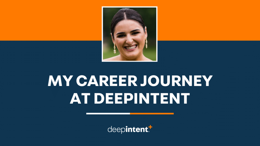 My Career Journey at DeepIntent with a headshot of Emma Sachs Arturi